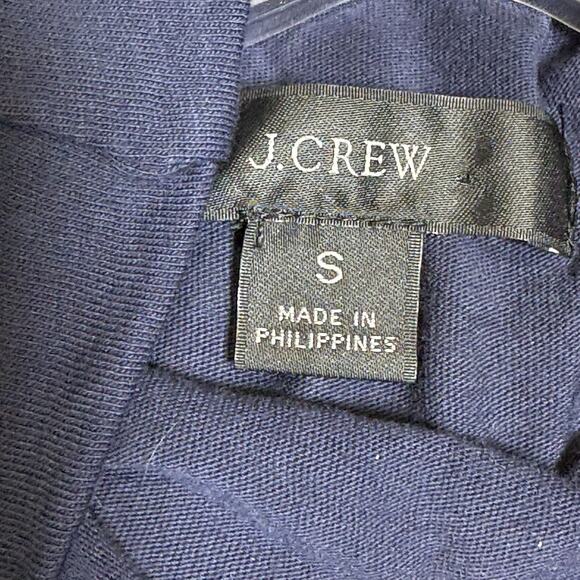 J.Crew Fitted Turtle Neck Tank Top Size Small 100% Cotton Navy Blue Layering - Picture 4 of 8